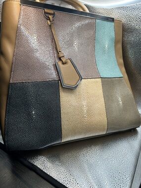Fendi 2Jours RARE exotic Patchwork Stingray (Shagreen) Tote